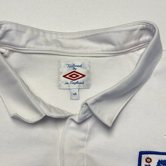 Umbro England Polo Shirt Adult 46 White Soccer Football Club - Picture 4 of 14